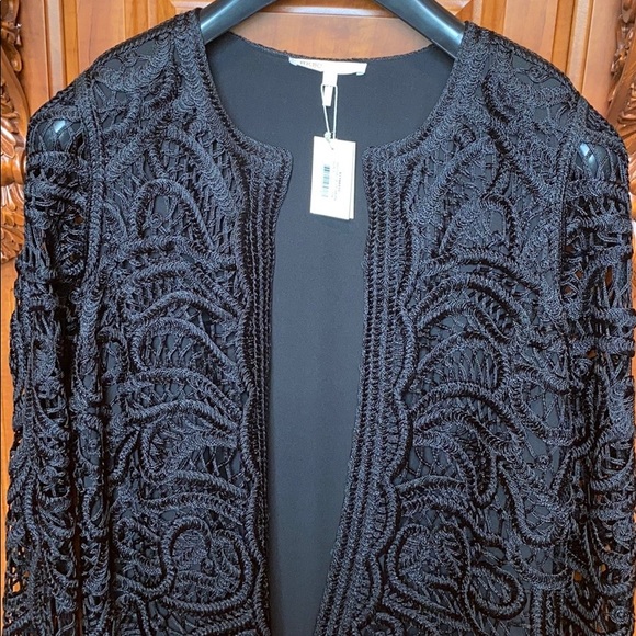 MAJE Embellished Crochet Magic Open Coat - Picture 5 of 7